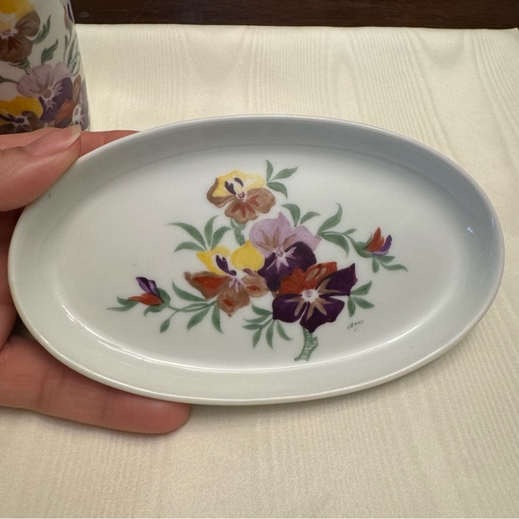 Vintage Limoges France Expressly Made For Neiman Marcus Toothbrush Holder Set - Picture 15 of 15